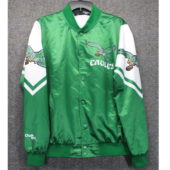 Men's Small Chalk Line Kelly Green Philadelphia Eagles Satin Jacket - Picture 1 of 6